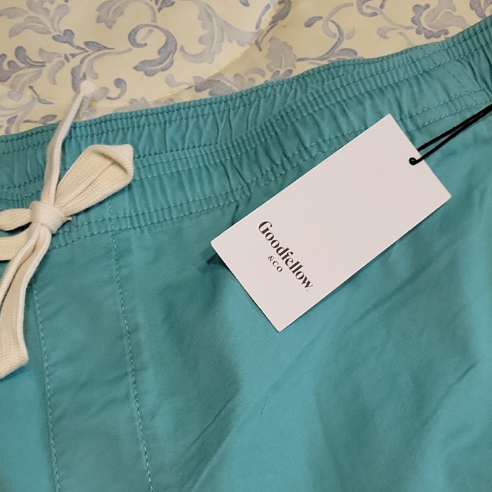 Goodfellow & Co Aqua Swim Shorts with White Tie